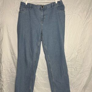 Woman Within Blue Straight Leg Jeans